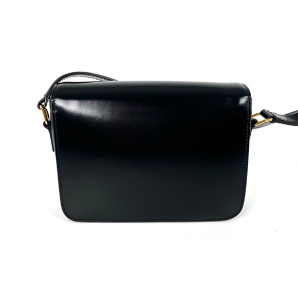 Authentic Celine Triomphe Teen Shiny Calfskin Shoulder Crossbody Flap Bag - Picture 5 of 15